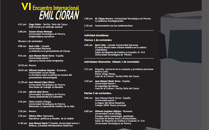 VI Encuentro Internacional Emil Cioran